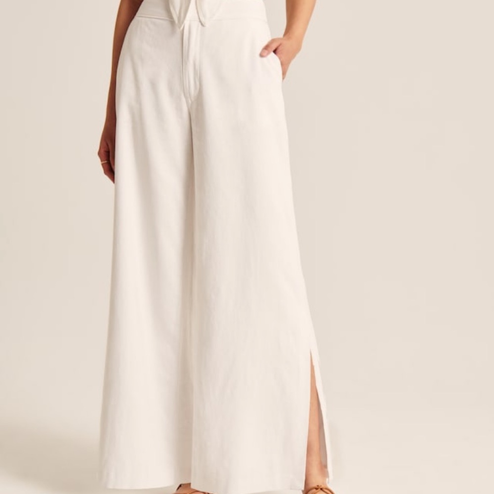 Abercrombie white linen pants
